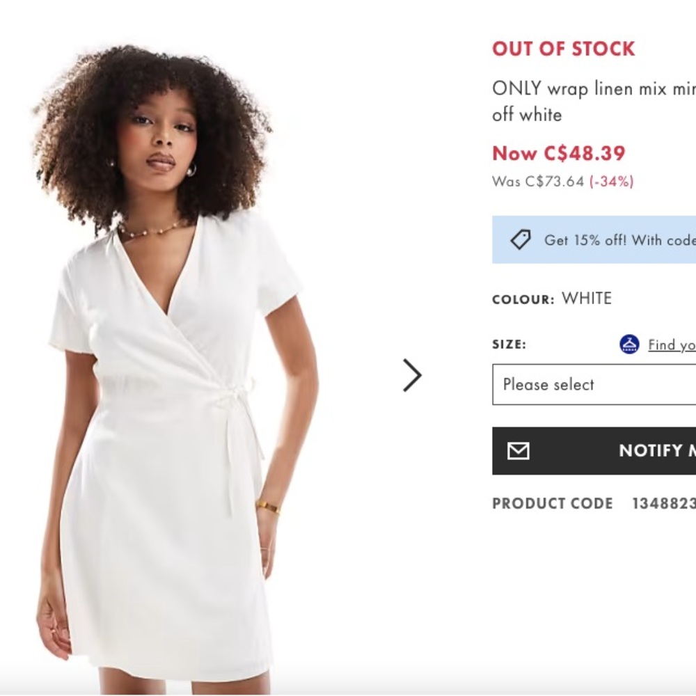 Only Cream Linen Dress